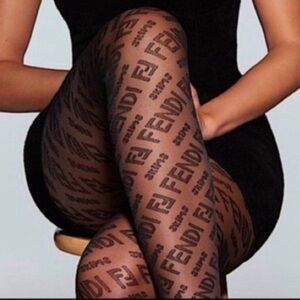Skims x Fendi Logo Tights - Black